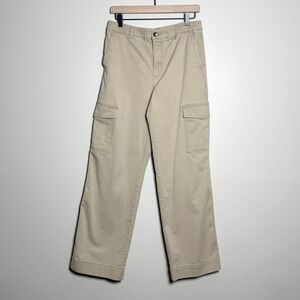 LOFT Womens Cargo Pants 6 Tan Khaki High Rise Straight Utility Twill